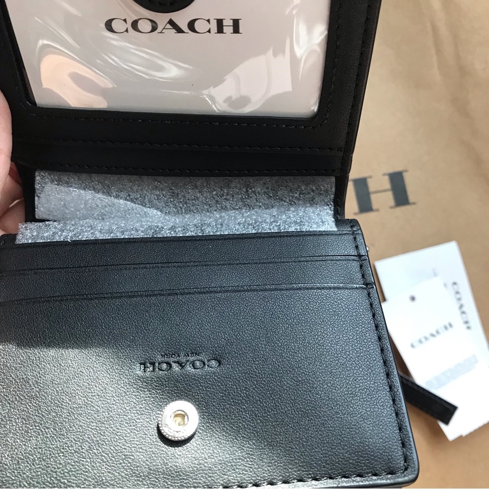 🌸 Coach Snap Wallet In Signature Canvas With Rose Print - Picture 9 of 11
